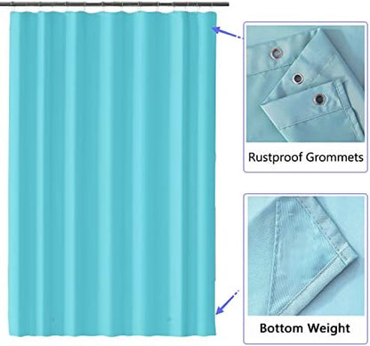LLSCL Sapphire Blue Fabric Shower Curtain Liner with Magnets, Waterproof Hotel Quality, 72 x 72 Machine Washable