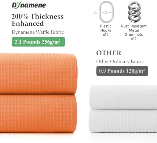 Dynamene Stall Waffle Shower Curtain 256GSM Heavy Fabric 60x72 Burnt Orange