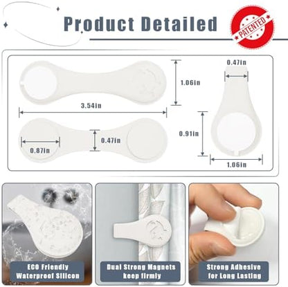 Magnetic Silicone Shower Curtain Clips for Liner 3 Packs (White)