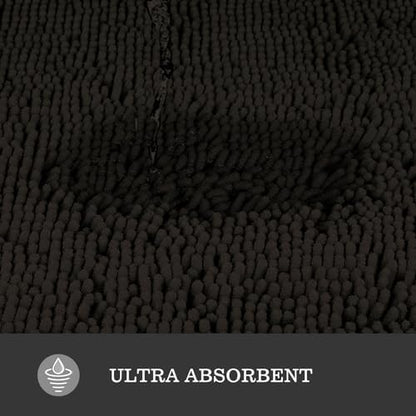 Yeaban Chocolate Brown Bathroom Rug 20"x32", Non-Slip Rubber Backing