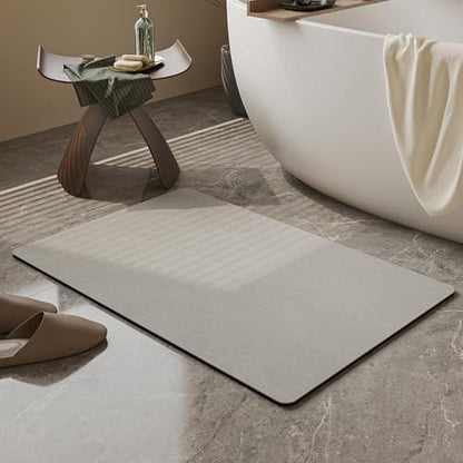 Mecko Bath Mat 20"x32",Ultra Thin Bathroom Rug fit Under Door Light Grey