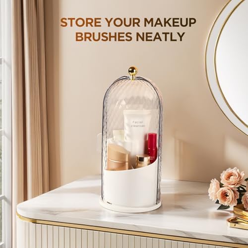 3 Slots Rotating Toothbrush Holders with Lid for Bathroom