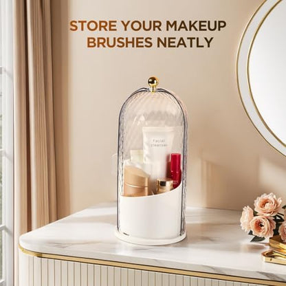 3 Slots Rotating Toothbrush Holders with Lid for Bathroom