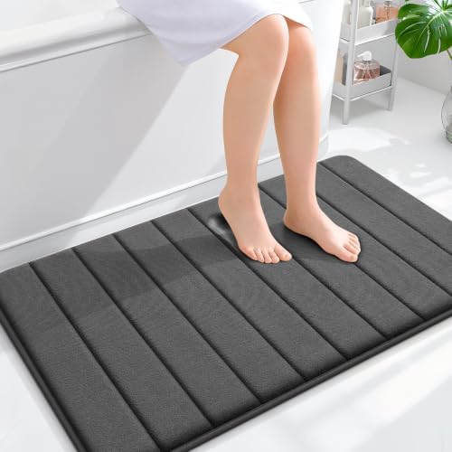 OLANLY Memory Foam Large Bath Mat 40x24, Super Soft Absorbent Bathroom Rugs