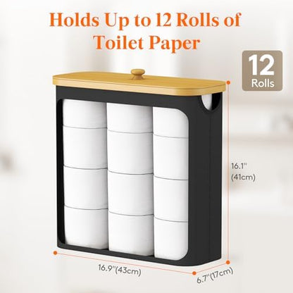 Lifewit Toilet Paper Storage Holder, Extra Large Stand Basket, 30L, Black