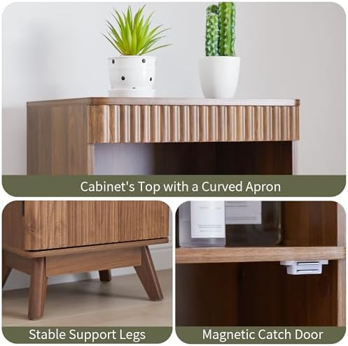 Bifins 68" Tall Walnut Bathroom Storage Cabinet,15.7" Width