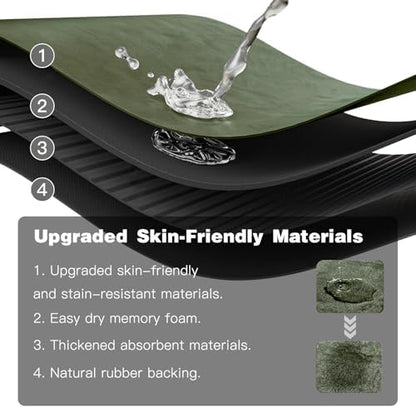 TYUU Thin Bath Mat, Bathroom Rugs Non Slip Washable, 24x36 Sage Green