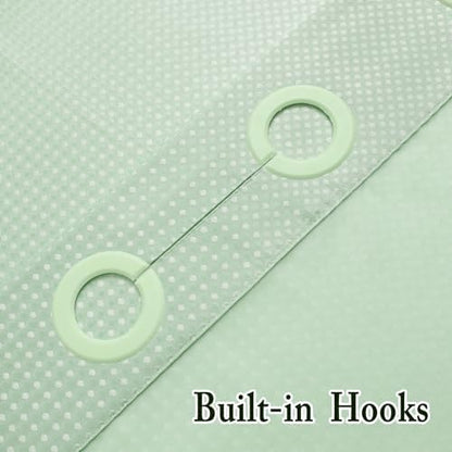 Gibelle No Hook Cloth Mint Green Shower Curtain with Liner, 36x74