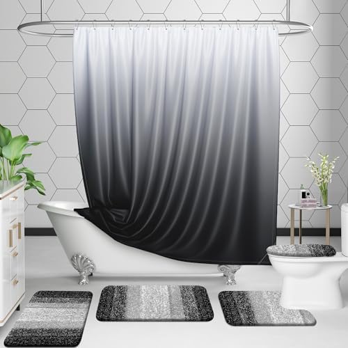 OLANLY Micorfiber Bathroom Rug Set 2 Piece, 47"x20"+24"x16"