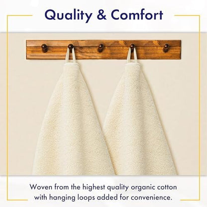 Alusa Home 100% Organic Luxury Bath Sheets - GOTS Certified - Extra Large 35x70 Inches (Pack of 2) Zero-Twist, Long-Staple Cotton Bath Sheet Set (Papyrus)