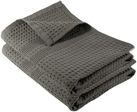 GILDEN TREE Waffle Hand Towels for Bathroom Quick Dry Towel Super Absorbent Thin 100% Cotton Lint Free, Hand Towels for Bathroom Set of 2, Classic Style (Stone Greige)