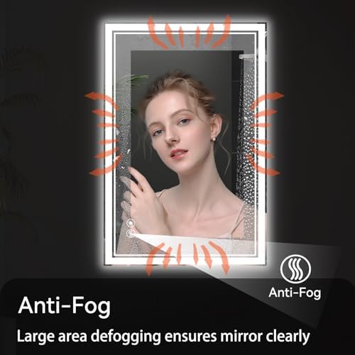 2 Pack 24“ x 36” LED Bathroom Mirror, LED Mirror for Bathroom, Fogless