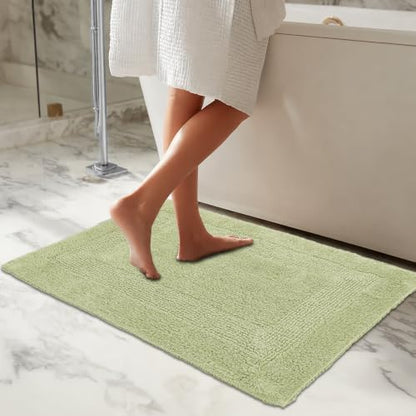 COTTON CRAFT Bath Rugs - 2 Pack Large 20x30 Soft Plush Bath Mats - Sage