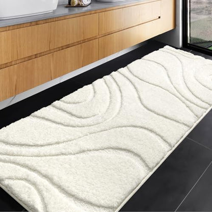 DEXDE Bathroom Rugs Runner Non-Slip Mat for Bathroom Floor, 24X72 White