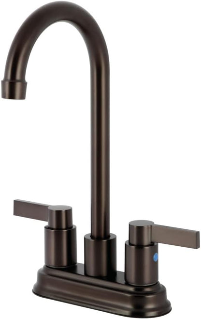 Kingston Brass KB8495NDL 4-3/4-Inch in Spout Reach NuvoFusion Two Handle 4-Inch Centerset Bar Faucet, Oil Rubbed Bronze