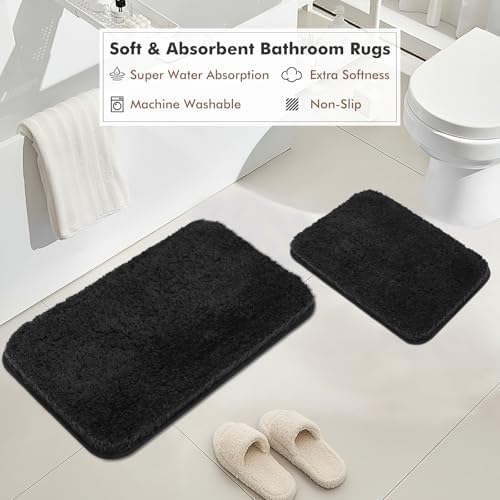 Bathroom Accessories Set - 20PCS Glass Bathroom Set with Shower Curtain and Rugs, Soap Dispenser, Soap Dish, Cup, Qtip Jar, Toothbrush Holder, Stylish & Functional Bath Decor for Home, Apartment