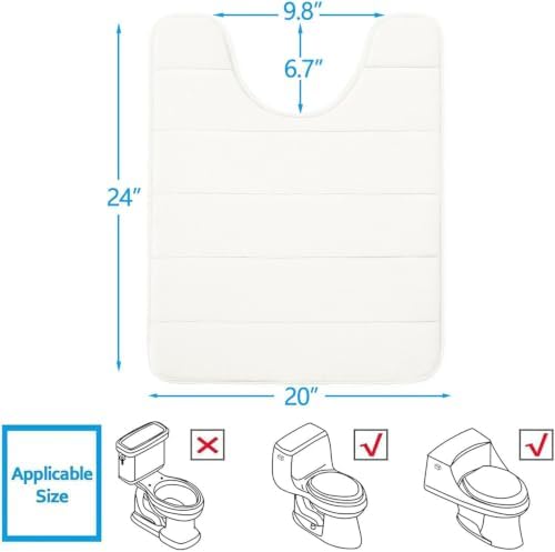 Buganda Memory Foam U-Shaped Toilet Rugs 24 x 20, Absorbent Bathroom mat
