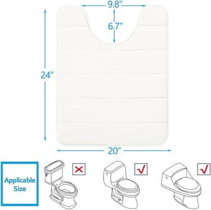Buganda Memory Foam U-Shaped Toilet Rugs 24 x 20, Absorbent Bathroom mat