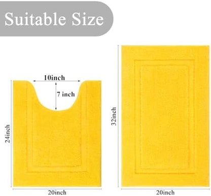 SHACOS Soft Microfiber Bathroom Rugs Set 2 Pieces with Toilet Rug