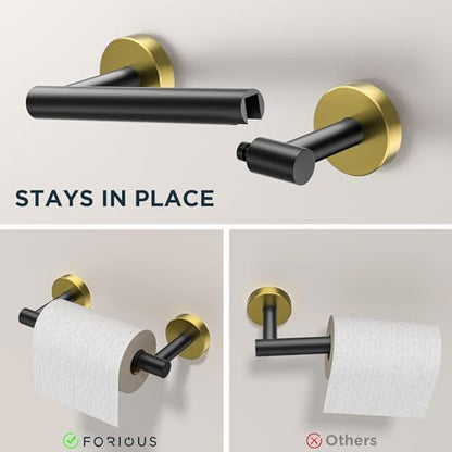 FORIOUS Toilet Paper Holder and Towel Ring Set, Bathroom Accessories Set