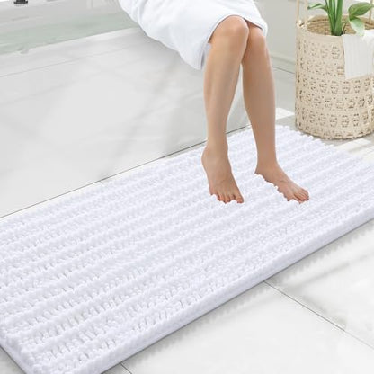 Smiry Bathroom Rugs 47X20, Extra Soft Rubber Backing Chenille Bath Mats