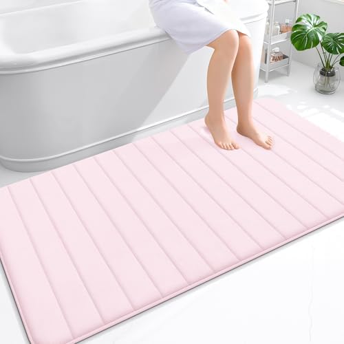 OLANLY Memory Foam Large Bath Mat 59x34, Super Soft Absorbent Bathroom Rugs