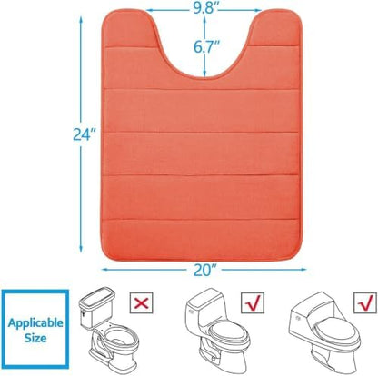 Buganda Memory Foam U-Shaped Toilet Rugs 24 x 20, Absorbent Bathroom mat