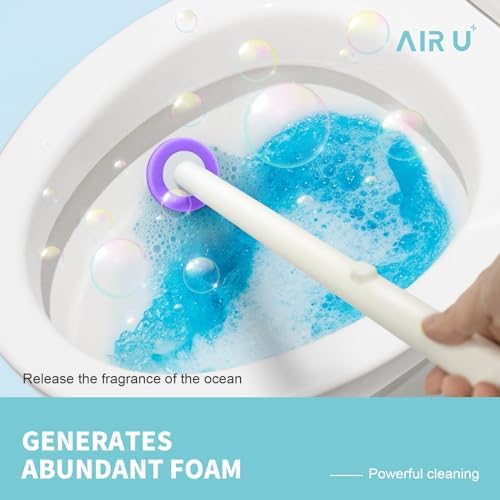 48 Count Disposable Toilet Brush Heads, Toilet Bowl Wand Refills for Toilet and Bathroom Cleaning, Purple Lavender Fragrance, Not Suitable for Electric Toilet Brushes