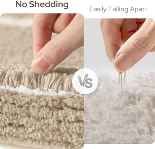 HOMEIDEAS Beige Bathroom Rugs Sets 2 Piece 20" x 32" + 16" x 24"