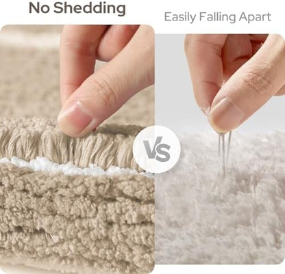 HOMEIDEAS Beige Bathroom Rugs Sets 2 Piece 20" x 32" + 16" x 24"