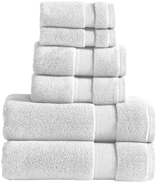 Modern Threads Luxury 6-Piece Quick-Dry Towel Set – Plush & Ultra-Absorbent for Spa-Like Experience, White