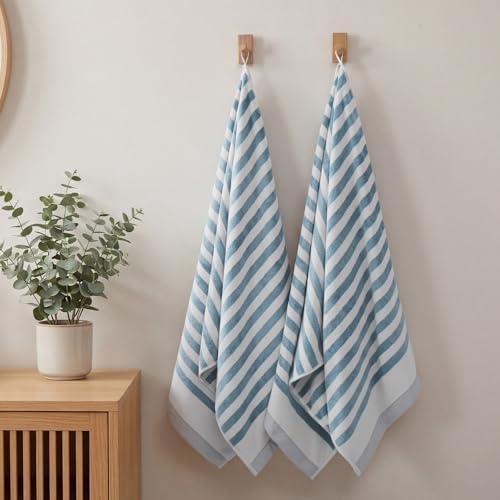 ecolook Microfiber Bath Towel Set of 2, Blue