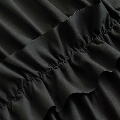 Farmhouse Ruffle Shower Curtain, Black, 72 x 72 in