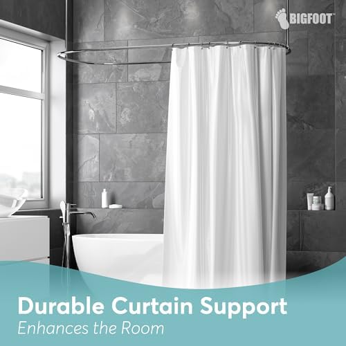 BigFoot Shower Curtain Hooks, Stainless Steel, Rust-Resistant, Easy Install