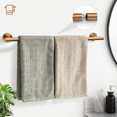 TURS Brushed Rose Gold 5-Piece Bathroom Hardware Set SUS304 Stainless Steel Towel Bar Set Towel Racks for Bathroom Wall Mounted, 23.6-Inch