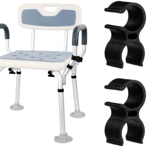 2PCS Shower Chair Shower Head Holder Clip Black Universal Clip