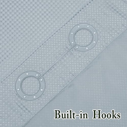 Gibelle No Hook Cloth Fog Blue Shower Curtain with Liner, 72x86