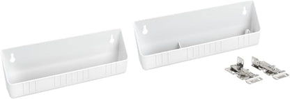 Rev-A-Shelf 11" Tip-Out Plastic Sink Trays for Kitchen and Bathroom Base Cabinet, Pack of 2 Pullout Vanity Shelf Home Organizer, White, 6572-11-11-52