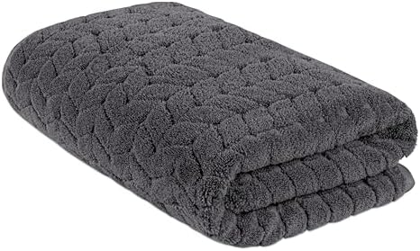 BAGNO MILANO Turkish Cotton Bath Towels, Hand Towels - Soft Plush Jacquard Collection Luxury Towels Set (Charcoal, Bath Sheet 35x70)