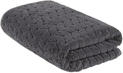 BAGNO MILANO Turkish Cotton Bath Towels, Hand Towels - Soft Plush Jacquard Collection Luxury Towels Set (Charcoal, Bath Sheet 35x70)