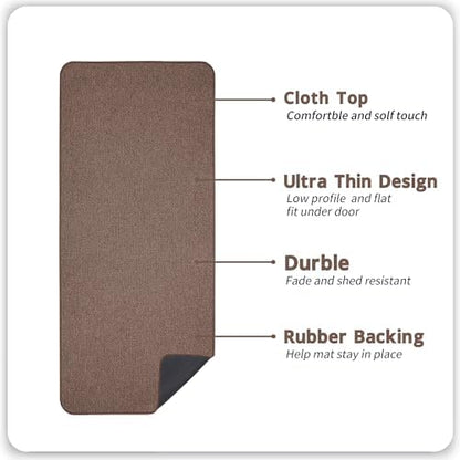 Bosap Bath Mat,Ultra Thin Bathroom Runner Rugs,Large Bath Mats for Bathroom,Quick Dry,Non-Slip,Machine Washable,Low Pile,Bath Rug,Shower Outside,Sink,Home Decor Accessories.Brown,2'x6'(24x72inch)