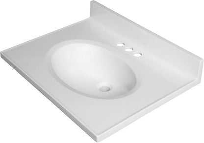 Cultured Marble Composite Bathroom Sink Top - Fits Standard 24” Vanity | Elegant and Durable Bathroom Sinks for Modern Homes - Upgrade Your Space - Perfect for Any Bathroom Design