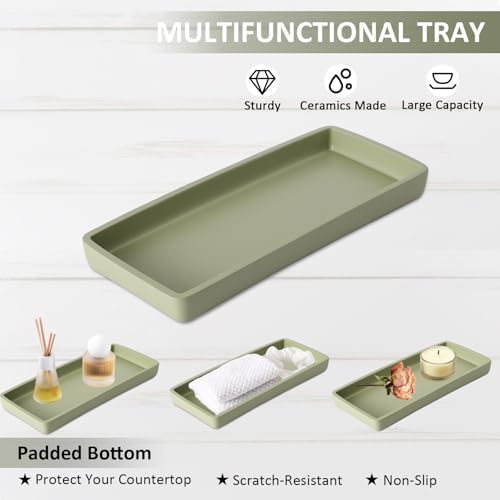 XLHOMO Resin Sage Bathroom Set, 6 Pcs Bath Decor and Accessories Sets