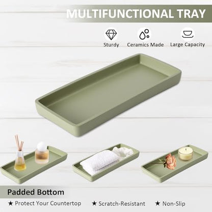 XLHOMO Resin Sage Bathroom Set, 6 Pcs Bath Decor and Accessories Sets