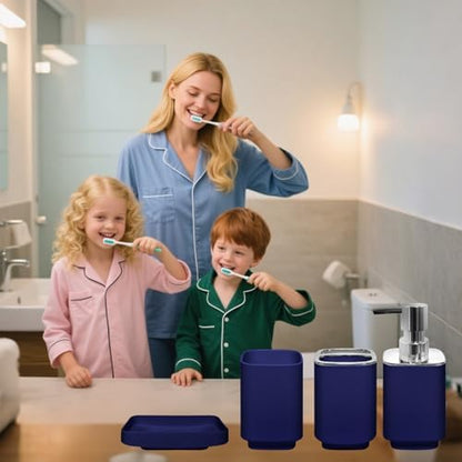 4 Piece Bathroom Accessory Sets, Blue Bathroom Accessories Sets