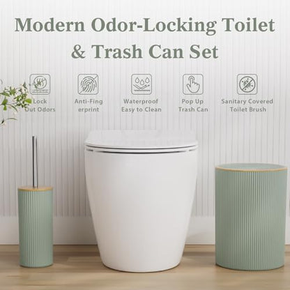 Sage Green Bathroom Accessories Set Complete with Shower Curtain and Rugs
