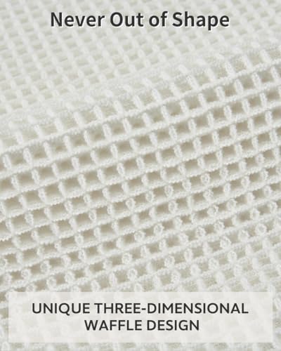 tchdio Waffle Bath Mat-Runner Rug, Super Absorbent Non Slip Bath Mats for Bathroom Machine Washable Long Rugs with Tassels, Bath Rugs for Bathroom Floor Beside Tub, 2' x 4'(24" x 48")