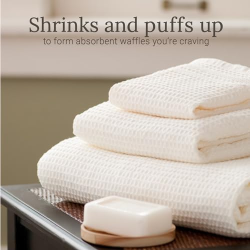 GILDEN TREE Waffle Bath Sheet Large Bath Towels Quick Dry Thin Body Towels, 40x80 Oversized Bath Towels for Adults, 2 Pack Bath Sheet Set, Classic Style (Cream)
