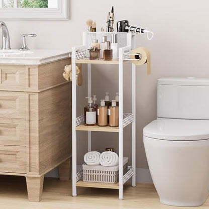 Slim Bathroom Storage Shelf Unit, Makeup Organizer for Small Spaces