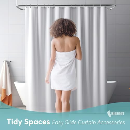 BigFoot Shower Curtain Hooks, Stainless Steel, Rust-Resistant, Easy Install